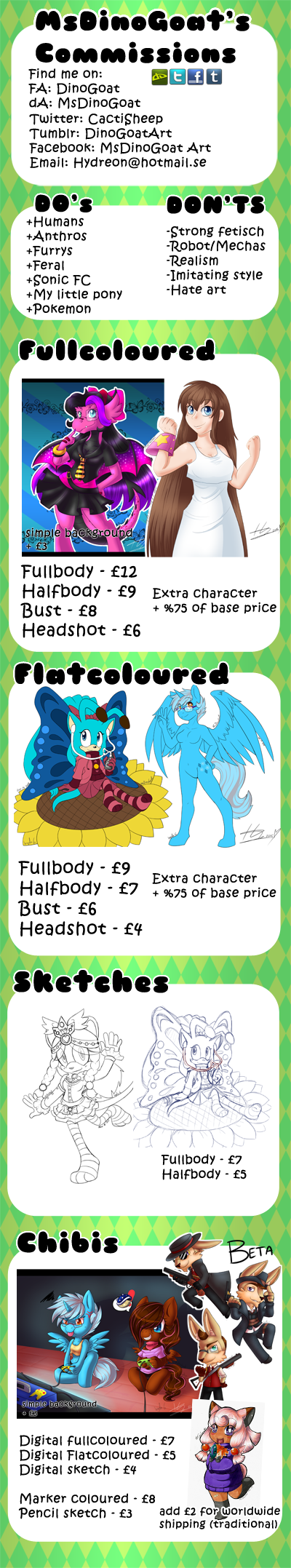 Commission price sheet 2015