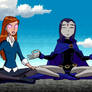 Raven and Gwen meditating