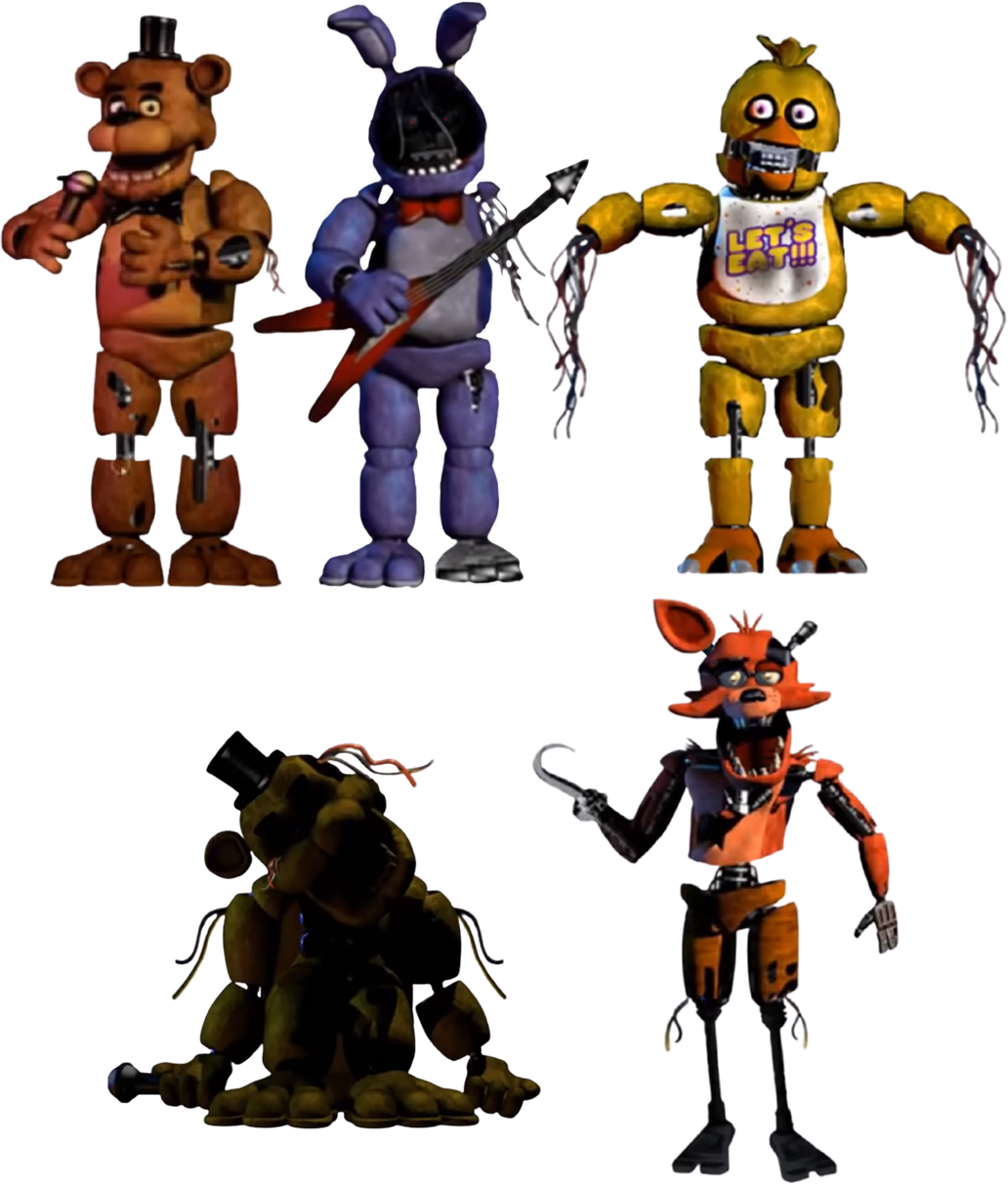 Fnaf 1 Withered ANimatronics by Lukisev on DeviantArt