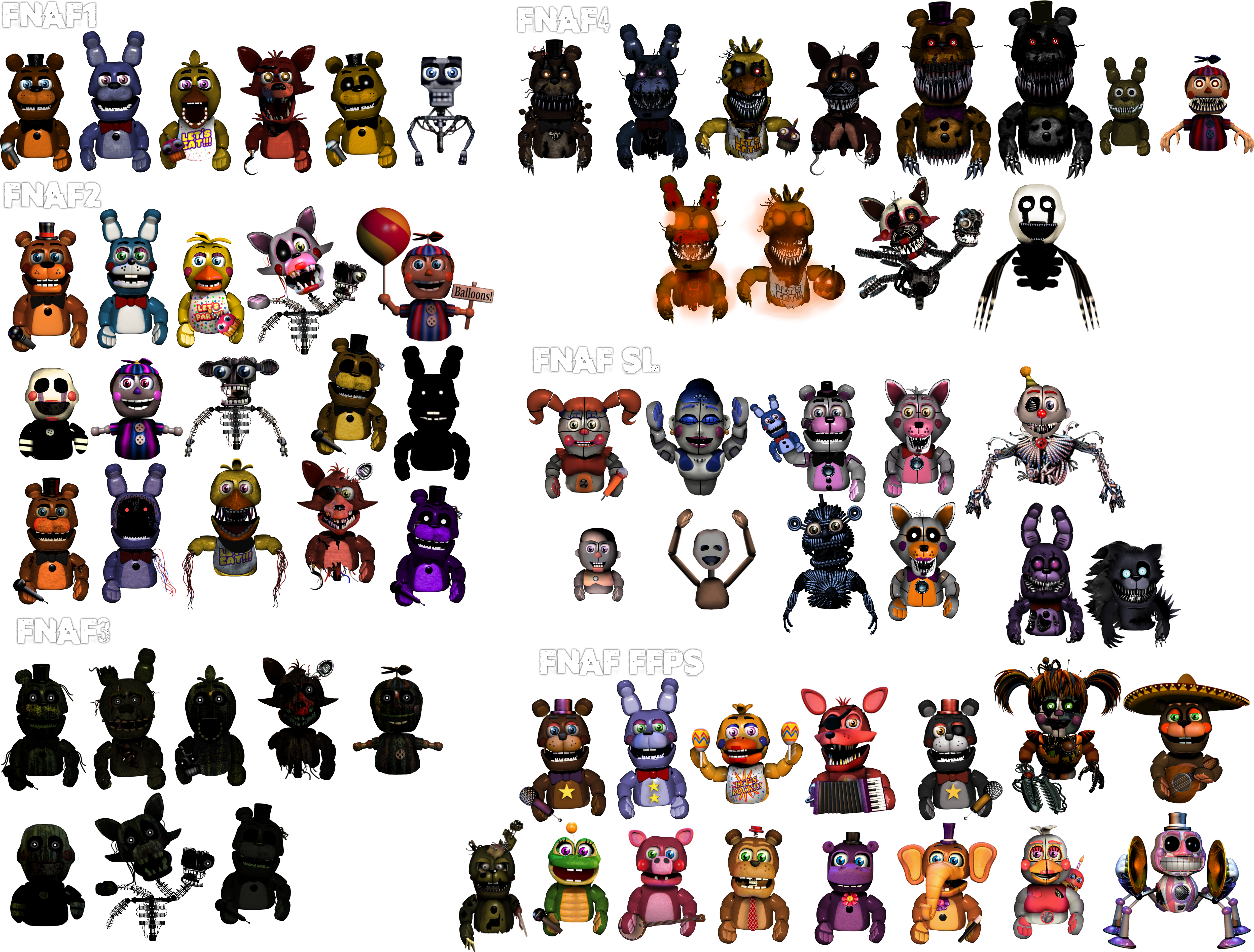 Fixed Animatronics The Return to Freddy's by Alexander133Official on  DeviantArt