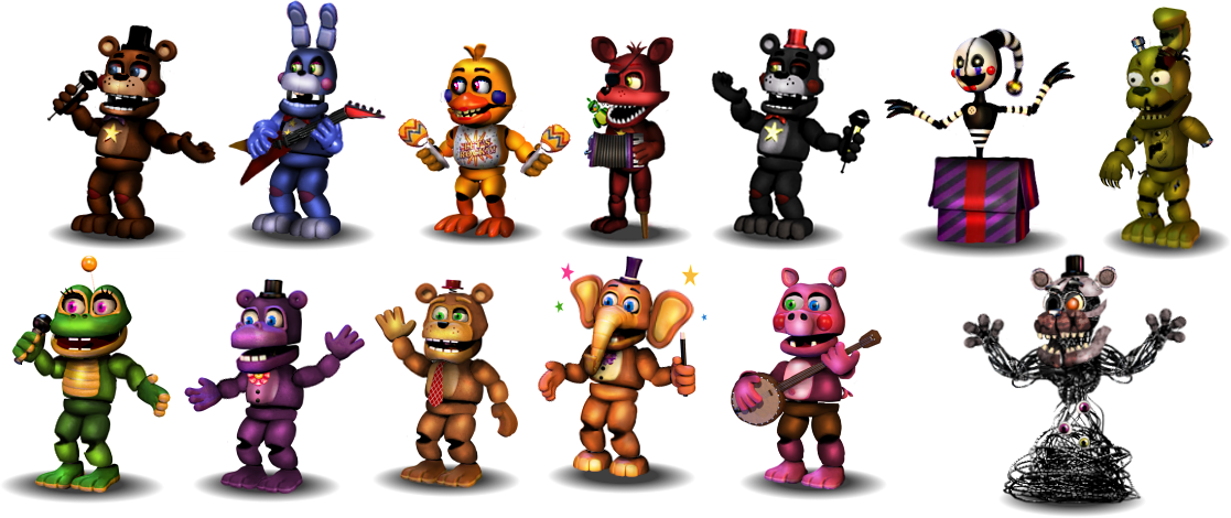 nome dos animatronics de fnaf 6