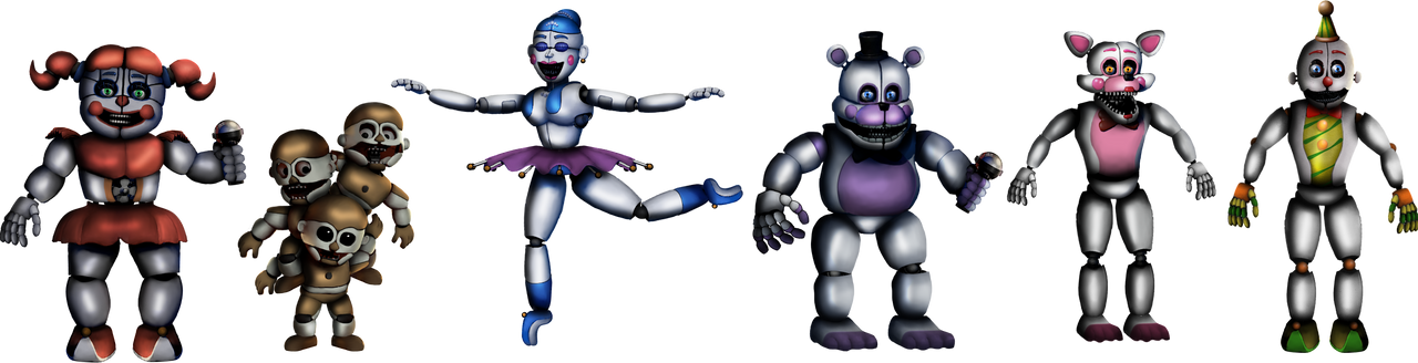 Fnaf 1 animatronics in funtime form! (THIS IS A REUPLOAD ALL CREDIT GOES TO  u/Gianart04) : r/fivenightsatfreddys