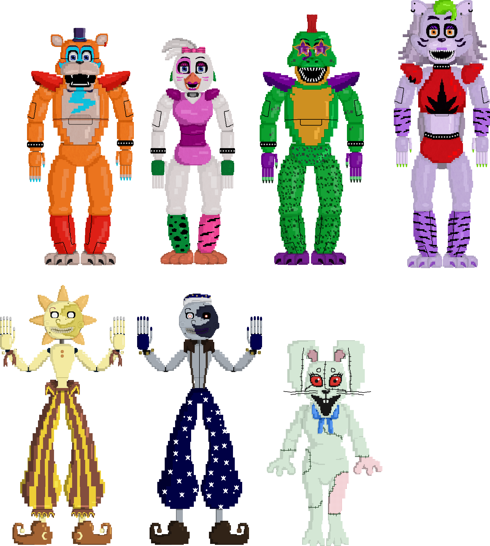 Security Breach Animatronics 8-bit (Part2) by Alexander133Official