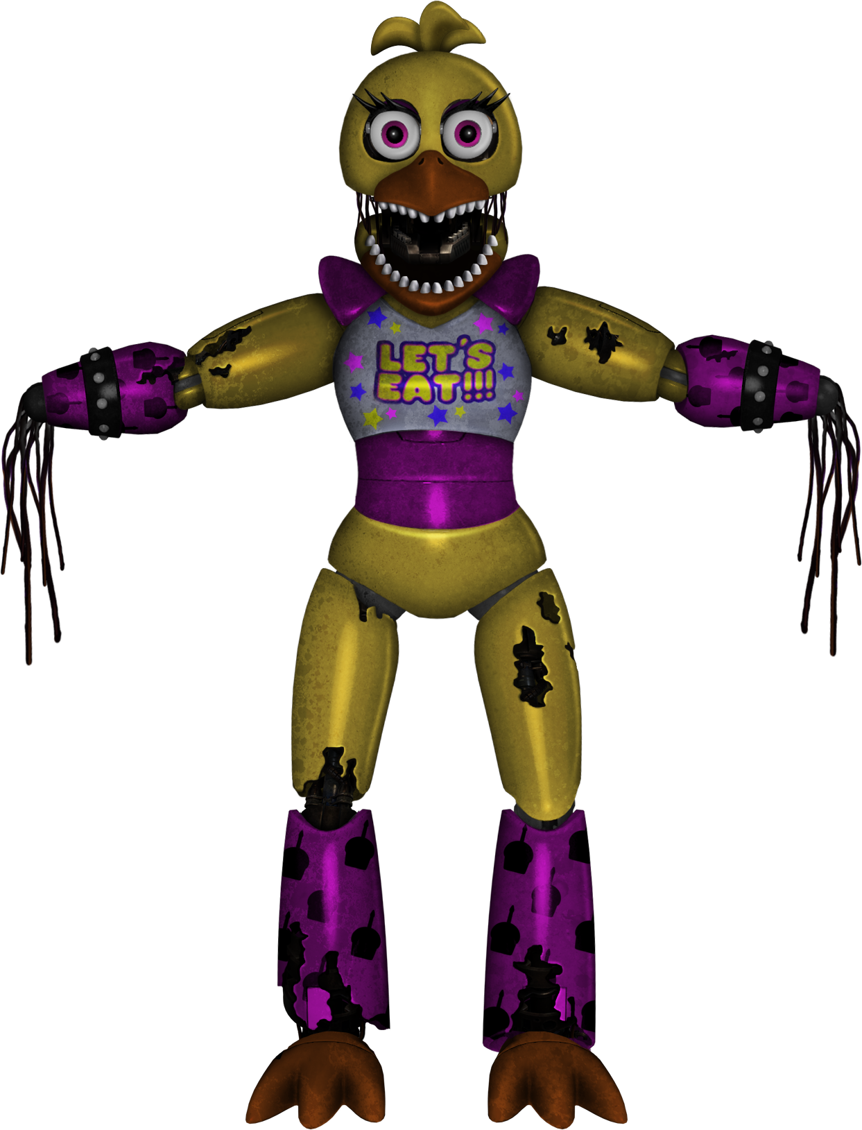 Withered GlamRock Chica fanart by me! (NukaRat) : r/fivenightsatfreddys
