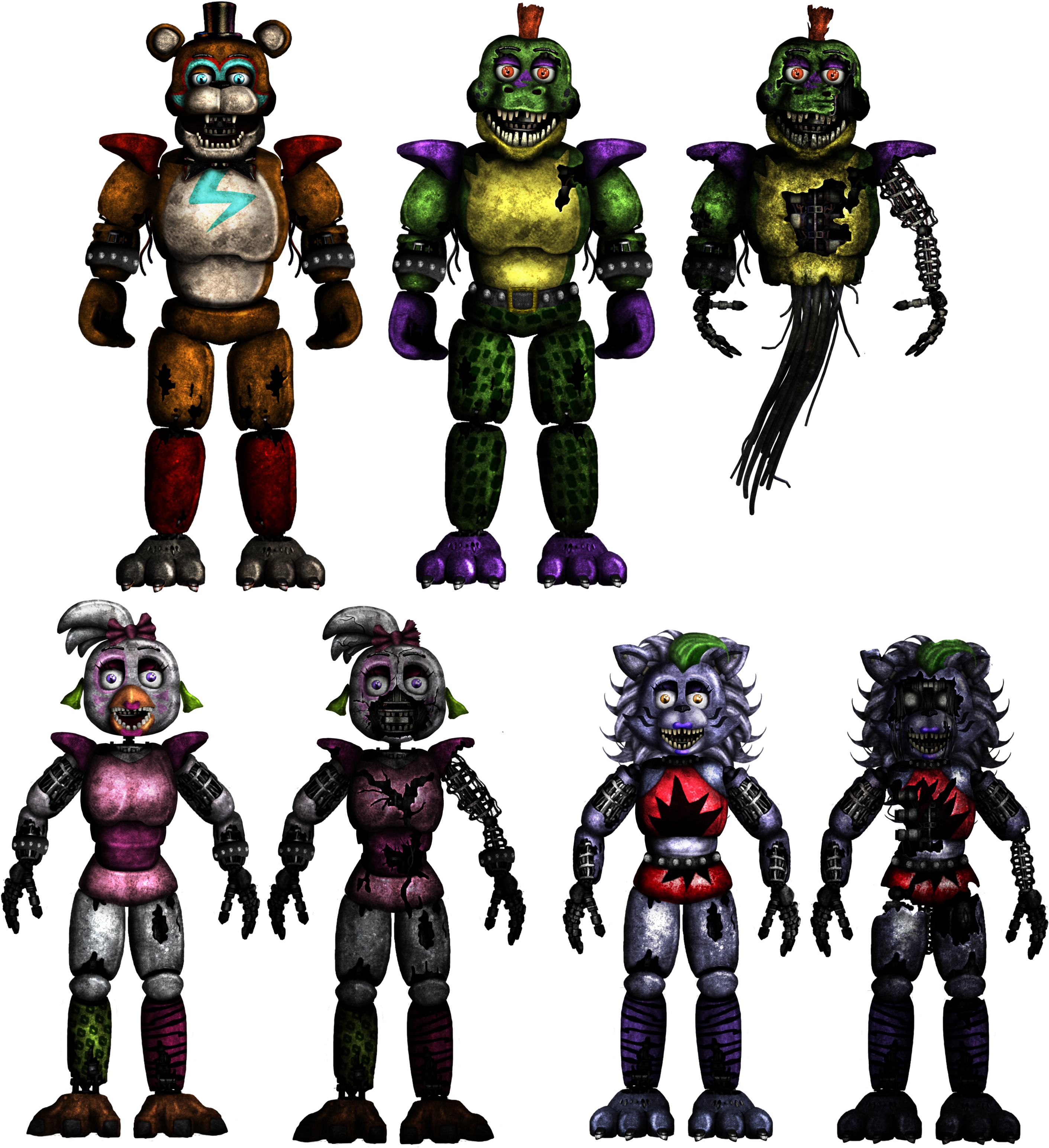 Nightmare Animatronics FNaF:Security Breach by LivingCorpse7 on