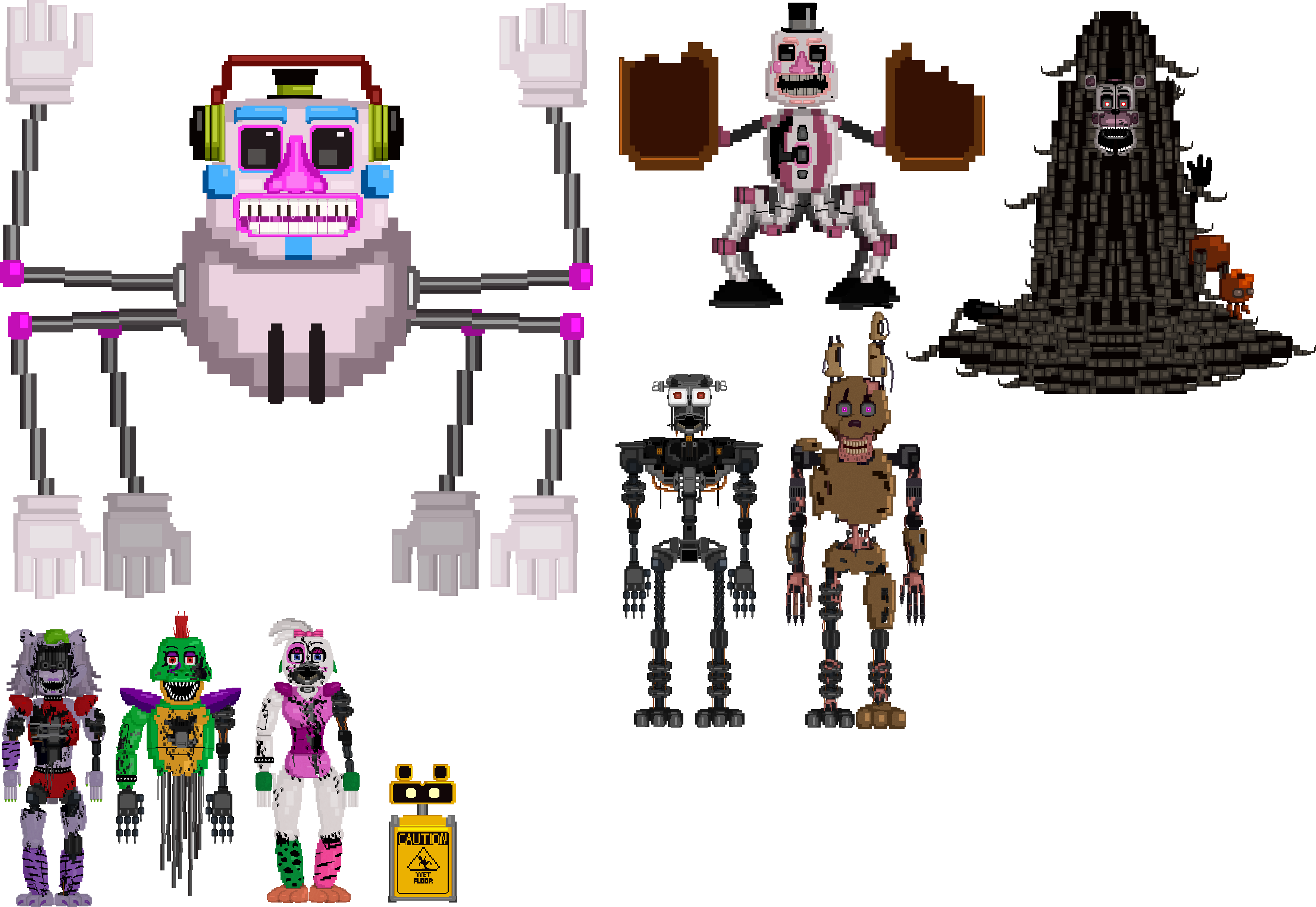 Fixed FNAF4 Animatronics by Alexander133Official on DeviantArt