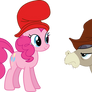 Pinkie and Cranky wearing Sam and Guy's hats