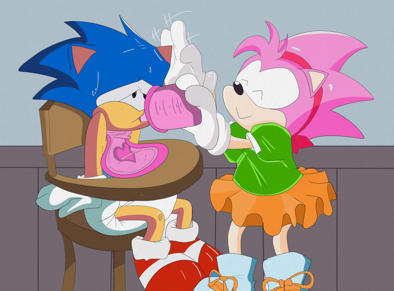 Amy feeding Sonic