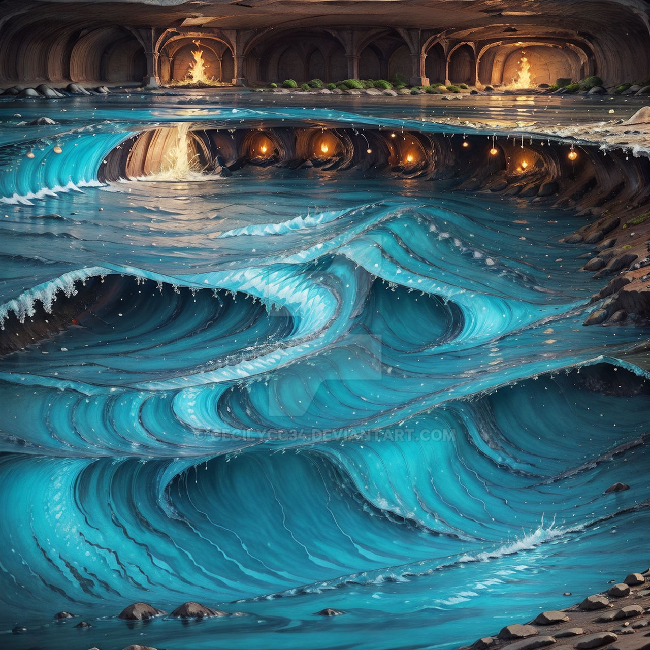 ocean,wave,building, by cecilycc34 on DeviantArt