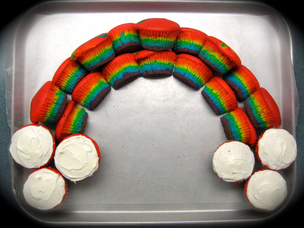 St. Patty's Day Rainbow Cakes