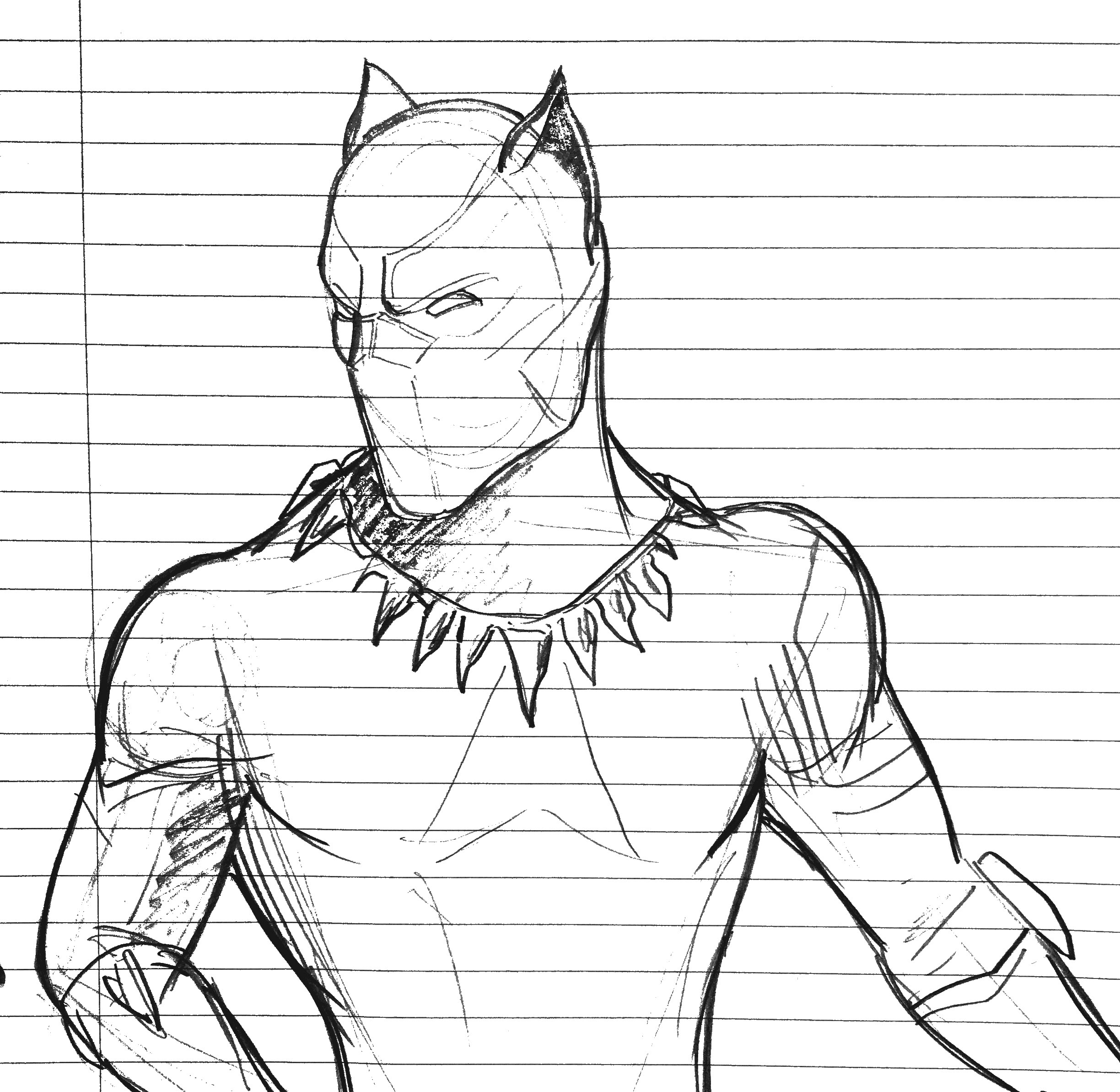 Black Panther Drawing Simple Drawing Art Ideas