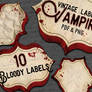 Halloween Vintage Labels - Bloody labels