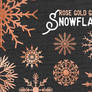 Rose Gold Glitter Snowflakes - Cliparts