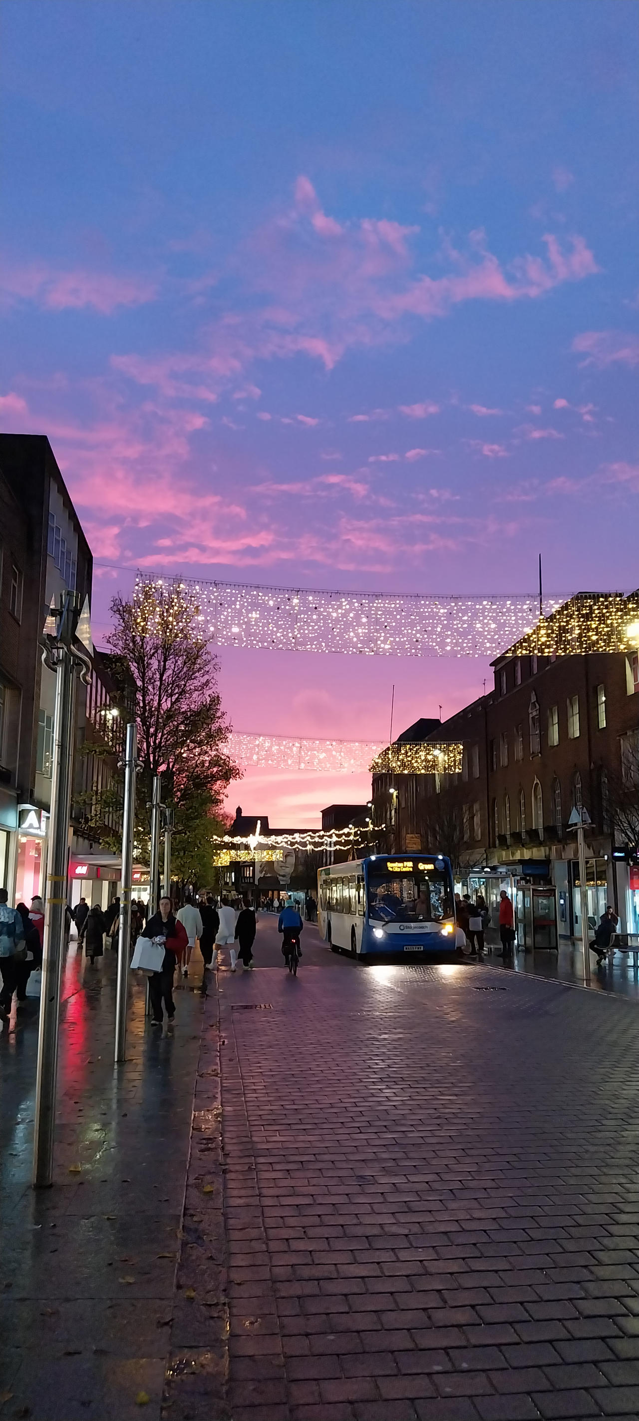 Sunset over the high street