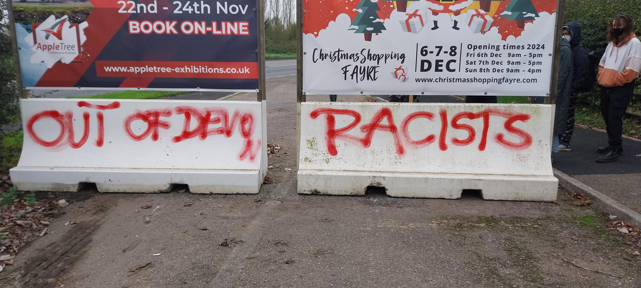 Racists out of Devon graffiti