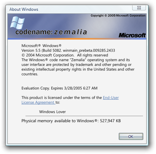 Windows Codename Zemalia Beta 1 About Box by WindowsArtist2009 on ...