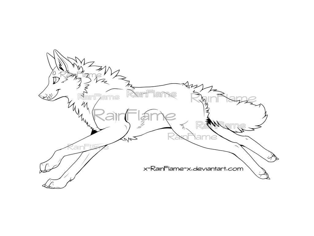 Basic Wolf Lineart Wolf Lineart by x-RainFlame-x on DeviantArt