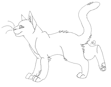 standing cat lineart