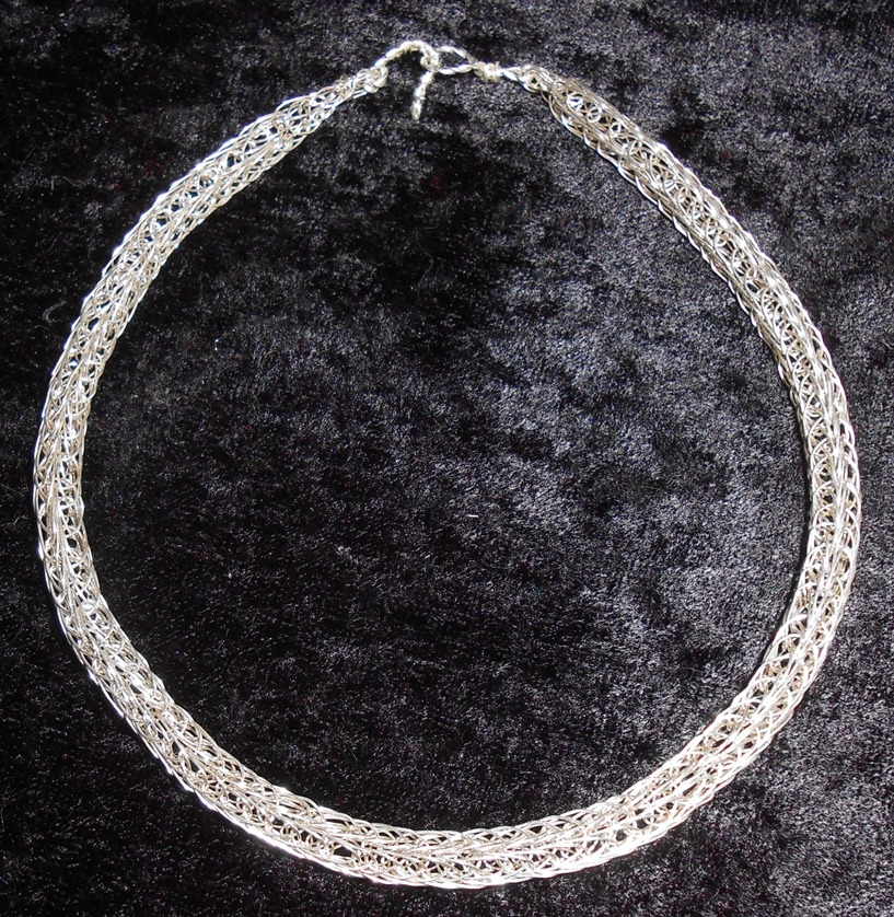 Double Knit Silver Necklace