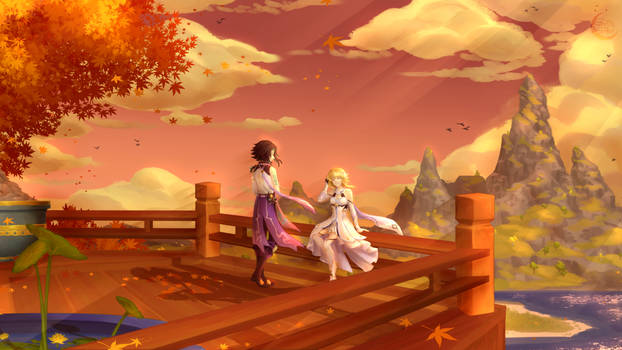 Sunset at Wangshu Inn [Genshin Impact]