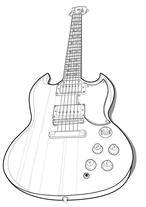 Vector Guitar Outline