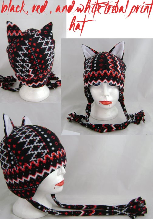 Red and black seasonal hat