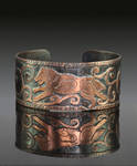 Running Wolf Etched Copper Cuff by Gardi89