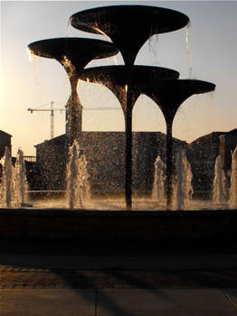 Silhouetted Fountain