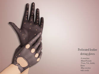 Sims 4 CC - Perforated leather driving gloves