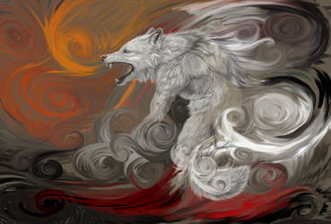 Fire Breath of a White Wolf