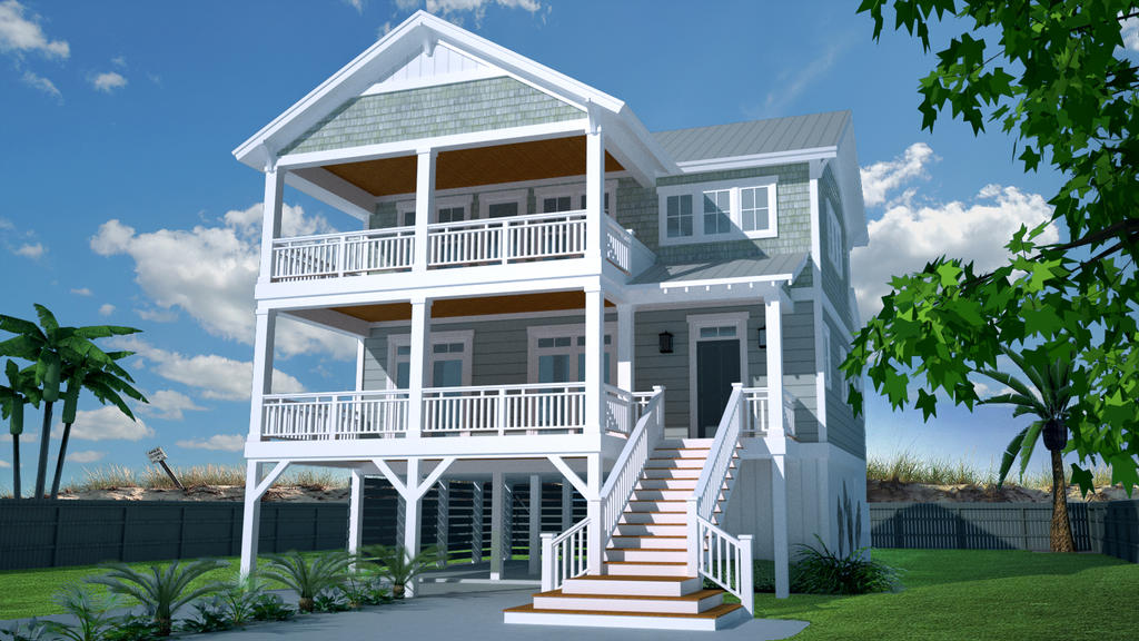 Beach Home Rendering by ONeill-Designs on DeviantArt