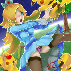 Pikachu attacks Rosalina !