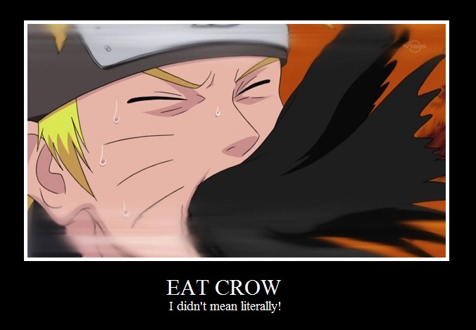 Naruto eating crow demotivational