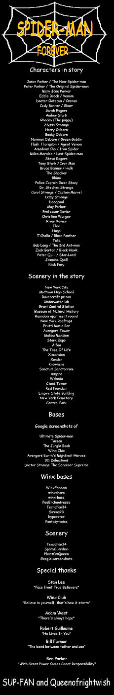Fandom Credits SPIDER-MAN FOREVER end credits by SUP-FAN on DeviantArt