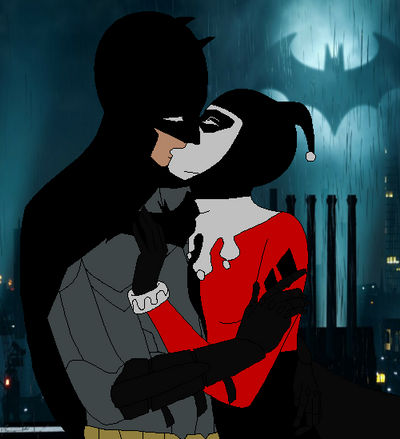 REQUEST: Batman and Harley kiss by SUP-FAN on DeviantArt