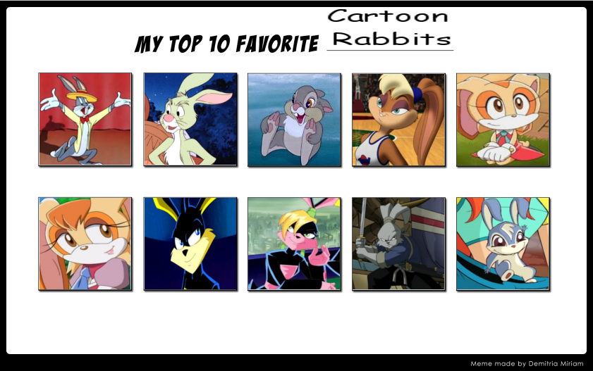 My top 10 favorite Cartoon Rabbits by SUP-FAN on DeviantArt