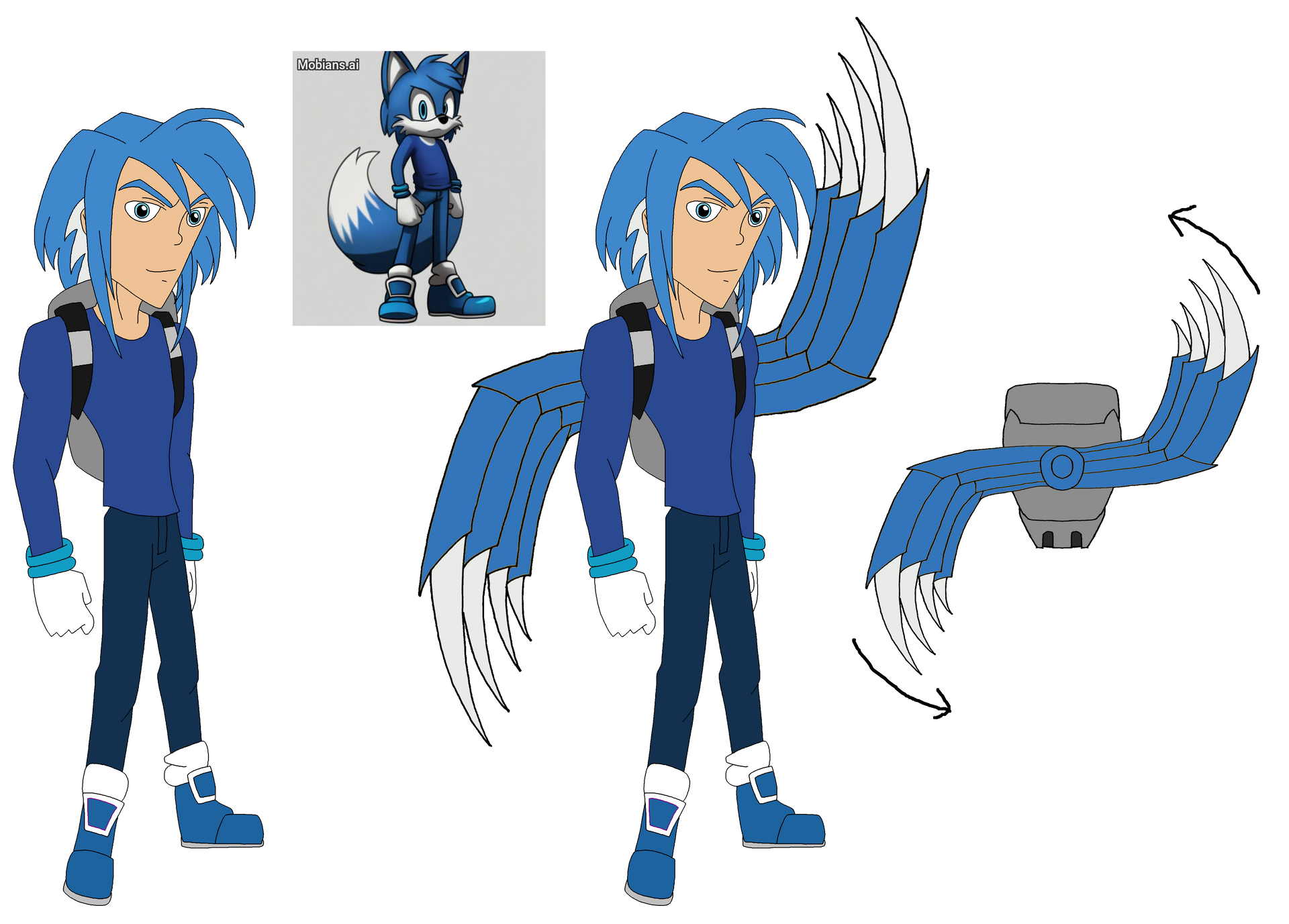 Foxy Humanized RQ: Blue Foxy humanized by SUP-FAN on DeviantArt