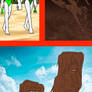 Human Percy and Gina swim in Chocolate Beach