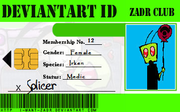 My sucky zadr-Deviant ID card