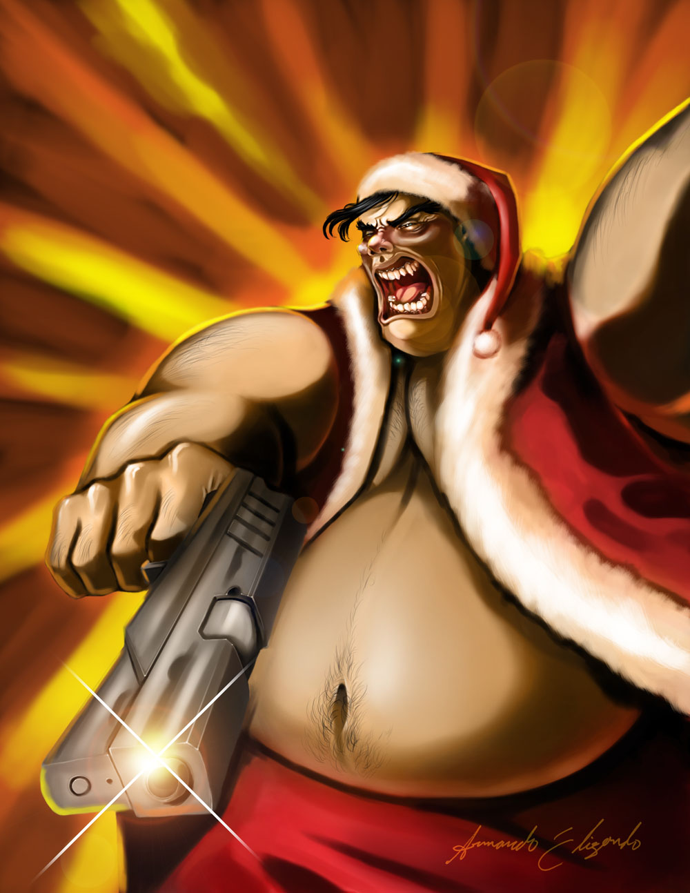 Gun Blazing Santa