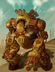 Steampunk Robot Warrior - Groxx