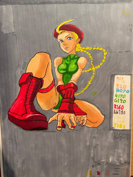 Cammy white marker drawing