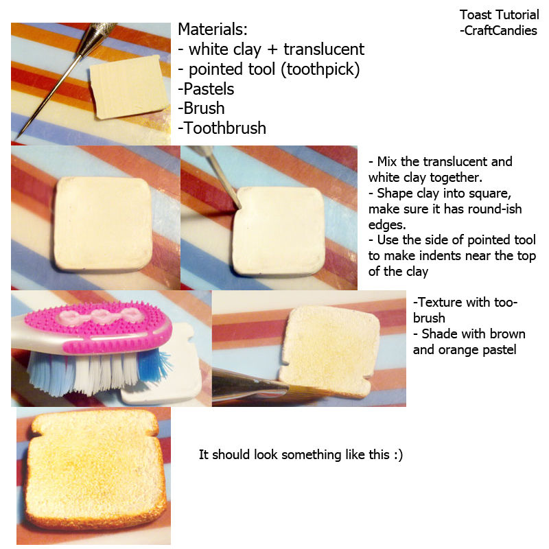 Toast Tutorial Polymer Clay : Toast Tutorial by CraftCandies on DeviantArt