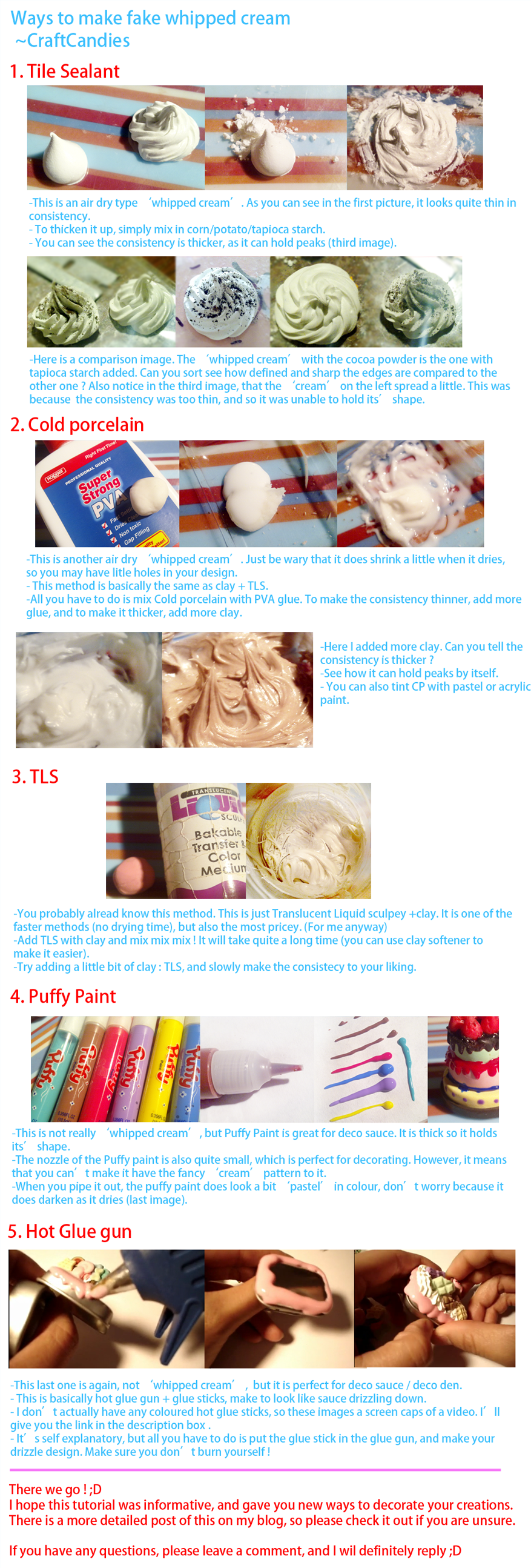 Polymer Clay : Whipped Cream alternatives