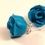 Blue Rose Earrings