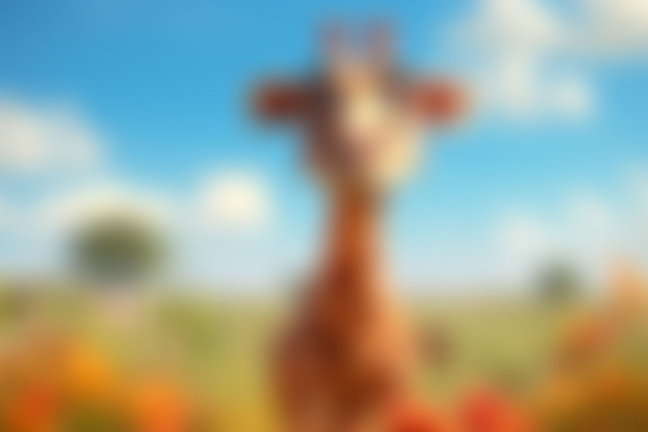 Myfirst009 Cartoon Giraffe In Field With Horns On by aiphotos123 on ...
