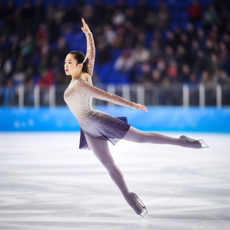 Very beautiful woman performing figure skating by AiArtShop on DeviantArt