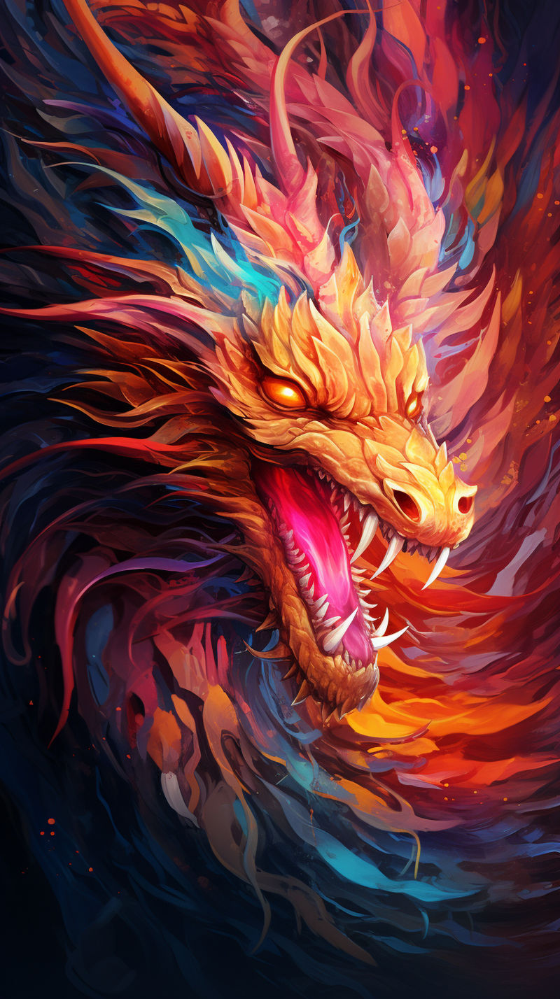 Dragon Wall Art Colorful Dragon by AiArtShop on DeviantArt