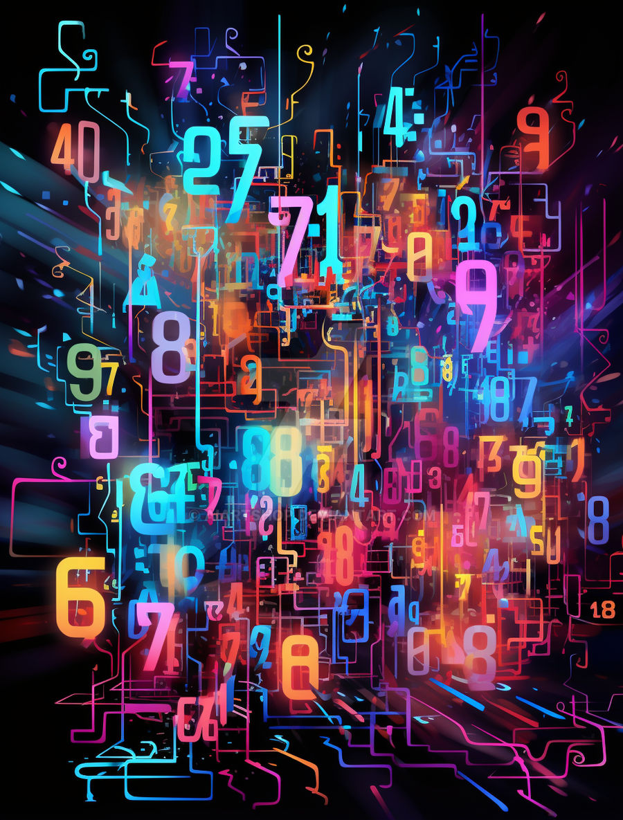 Neon Math Numbers The neon numbers and letters by AiArtShop on DeviantArt