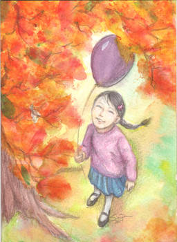 Autumn Balloon Girl